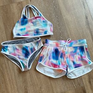 Athleta Girls Tie-Dye Swim Set